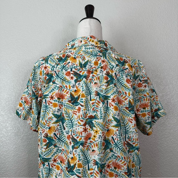 Duluth Trading Organic Cotton Blend Floral Button Down Women’s Shirt, Sz Medium - Picture 7 of 12